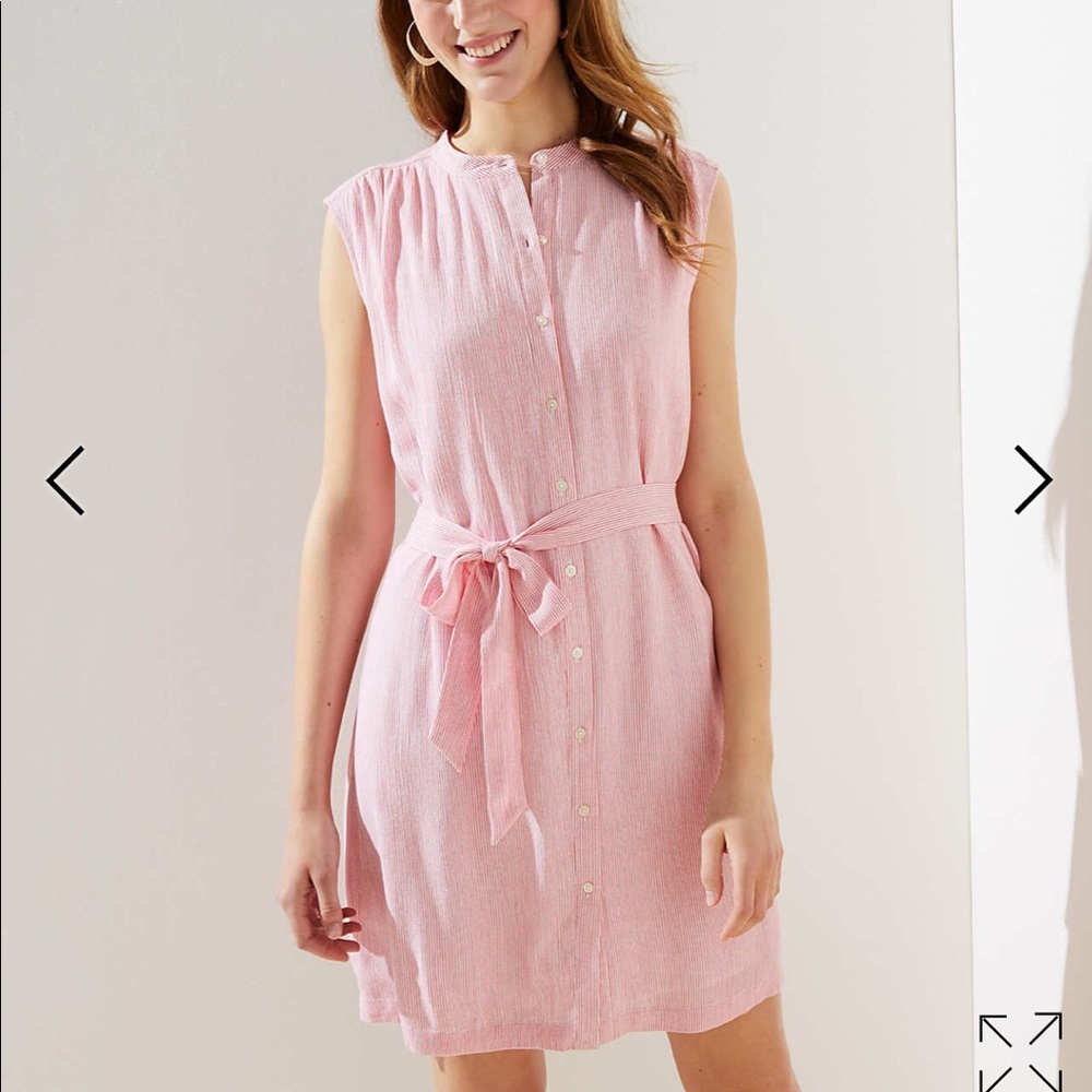 Loft new beautiful striped tie waist Shirtdress